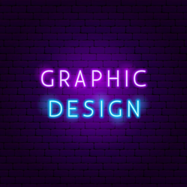 Texto de neón de diseño gráfico