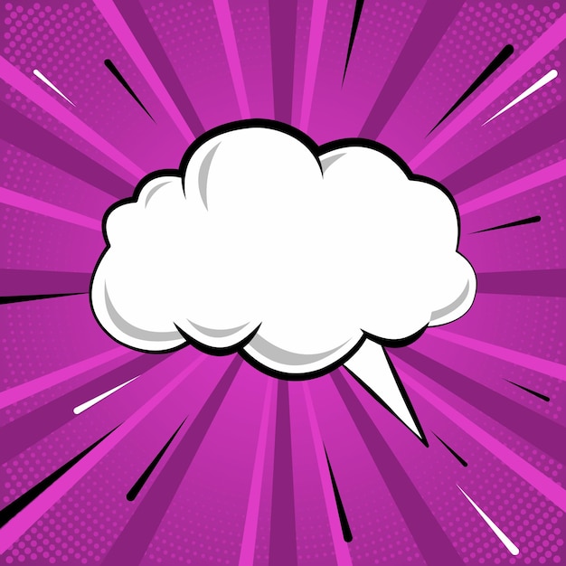 Texto de nube de voz en diseño de estilo cómic