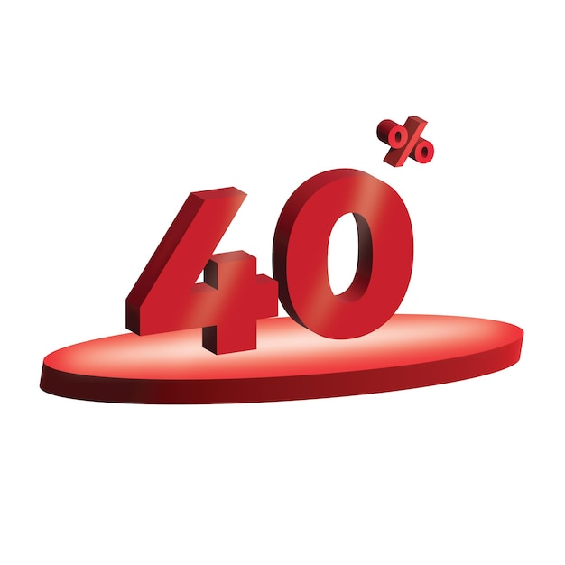 Texto numérico 3D 40