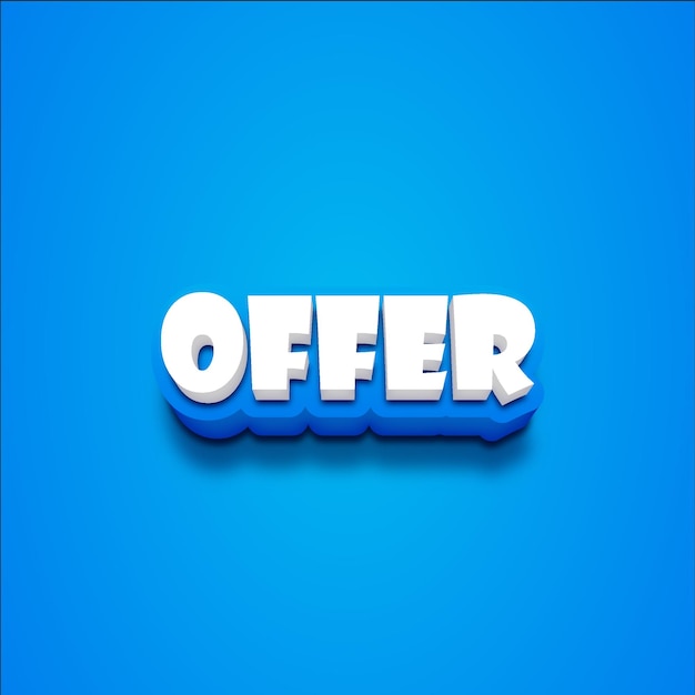 Texto de oferta vectorial 3D en un fondo negro azul