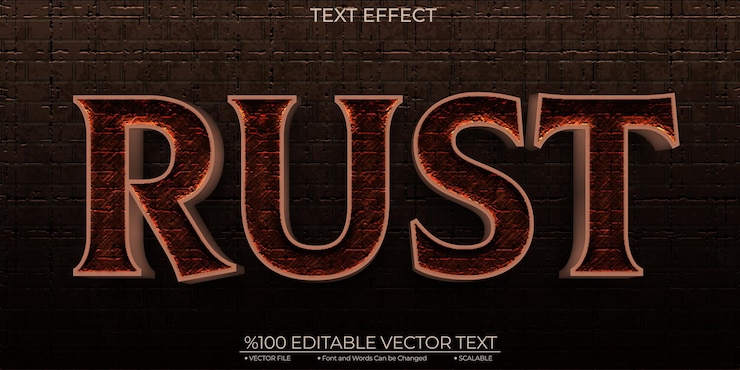Vector texto de óxido rose gradient teplate editable 3d vektor text effect