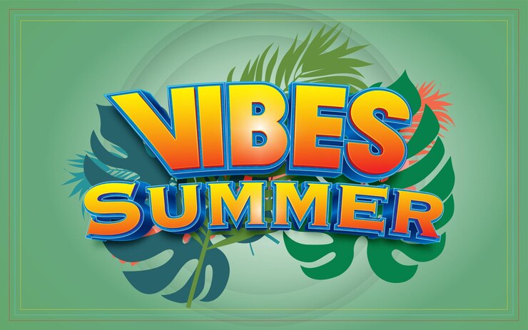 Vector texto y páginas de destino de vacaciones de ventas de summer vibes