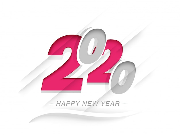 Texto en papel 2020 en blanco para la celebración de feliz año nuevo