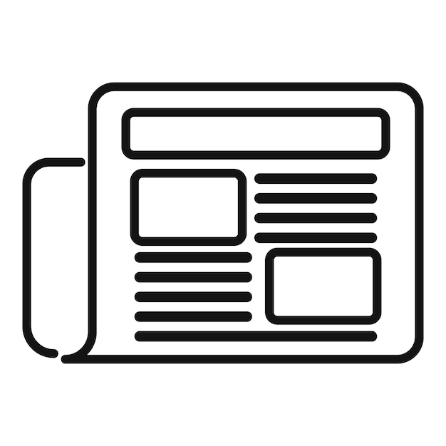 Texto periódico icono contorno vector Noticias página web