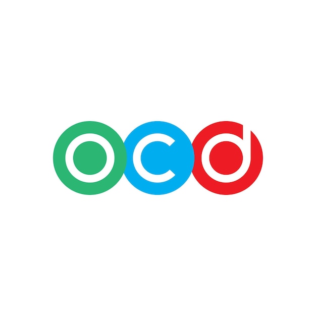 Vector texto de plantilla de vector de logotipo ocd.