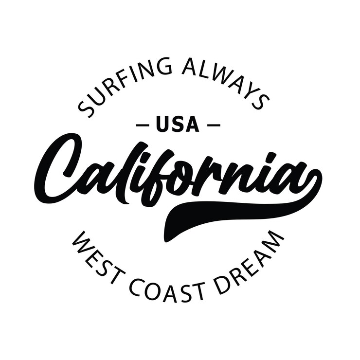Vector texto de playa de california ilustraciones vectoriales para impresiones de camisetas y otros usos