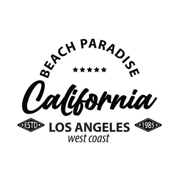 Vector texto de playa de california ilustraciones vectoriales para impresiones de camisetas y otros usos