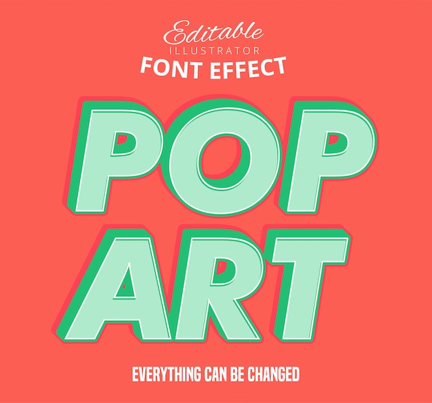 Texto Pop Art, estilo de texto editable
