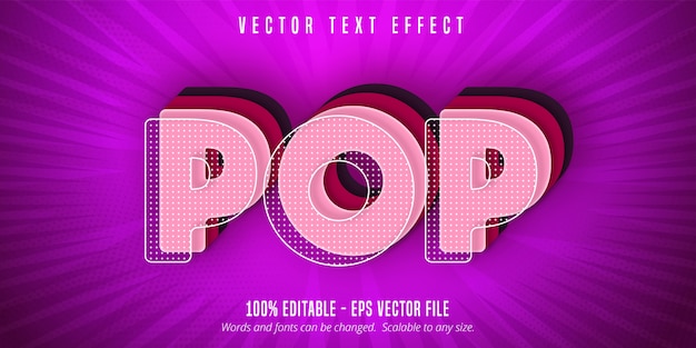 Texto pop, efecto de texto editable estilo pop art