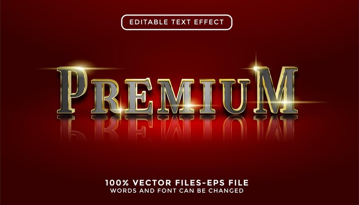 Vector texto premium. efecto de texto editable con vectores premium de estilo dorado