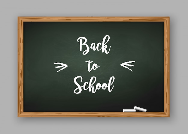 Texto de regreso a la escuela en la pizarra