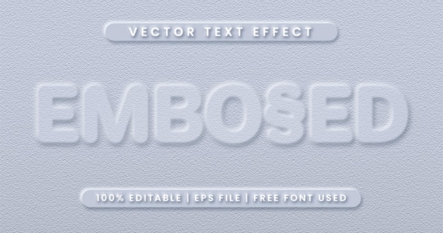 Vector texto en relieve, plantilla de efecto de texto editable