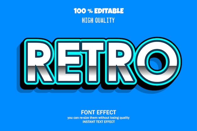 Texto retro, efecto de fuente editable