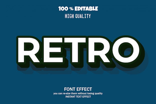 Texto retro, efecto de fuente editable