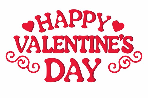 un texto rojo que dice feliz día de San Valentín