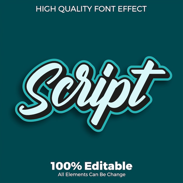 Texto de script de efecto de fuente editable