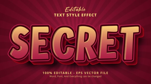 Texto secreto en efecto de estilo de título de póster, efecto de texto editable