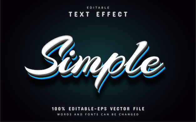 Texto simple, efecto de texto de estilo minimalista.