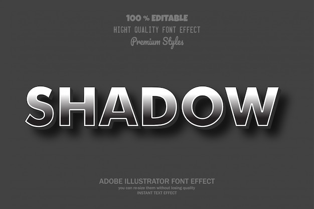 Texto de sombra, efecto de fuente