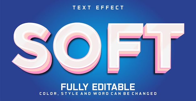 Texto suave efecto de estilo editable concepto de texto brillante