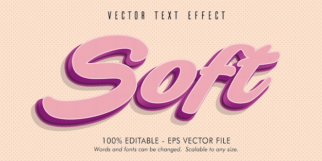 Texto suave, efecto de texto editable de estilo antiguo