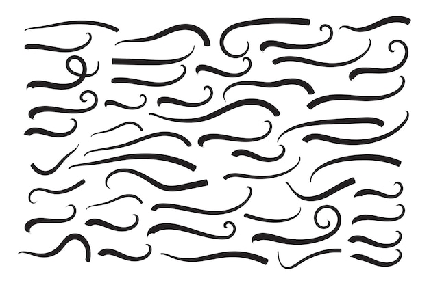 Texto Tails Swoosh Baseball Sign Tipografía fuente curva cola fuente swoosh cola vector ornamental