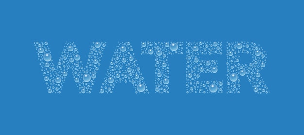 Texto de textura de gotas Word Water