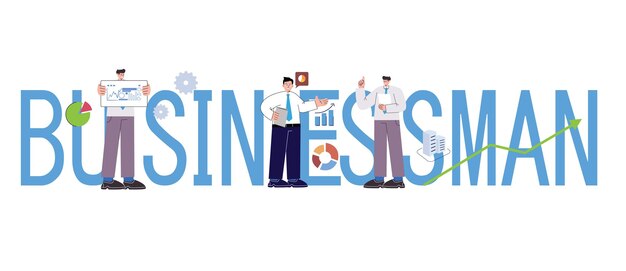 texto tipografía hombre de negocios empresa profesional carrera laboral y hombre de pie persona de negocios