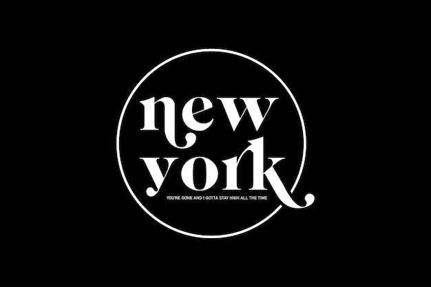 Texto de tipografía de nueva york Archivos vectoriales de diseño de ropa de calle