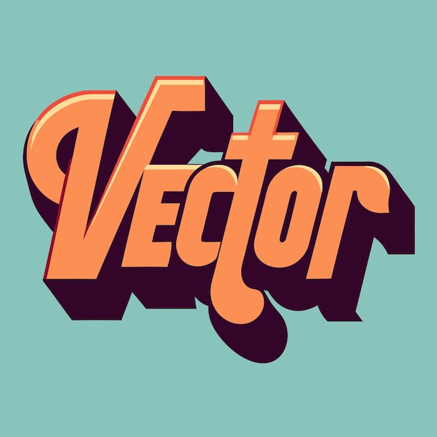 Texto vectorial 3D con varios colores