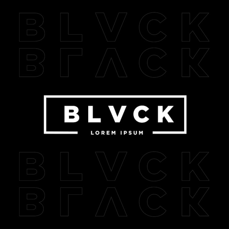 Vector el texto vectorial en blanco y negro es un espacio negativo.