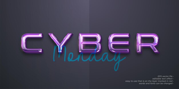 Texto vectorial Cyber Monday con efecto de texto de estilo 3d 4