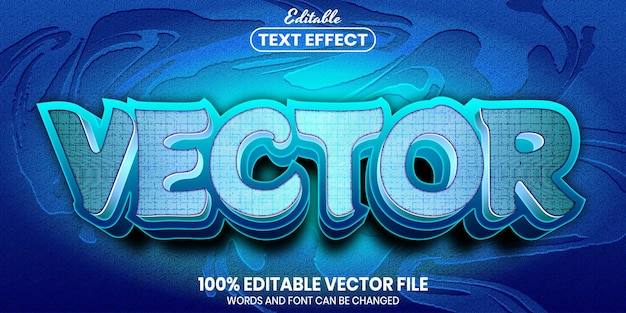Vector texto vectorial, efecto de texto editable de estilo de fuente