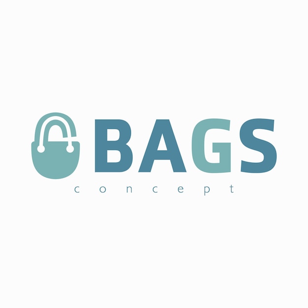 Texto vectorial libre de la marca del logotipo de las bolsas
