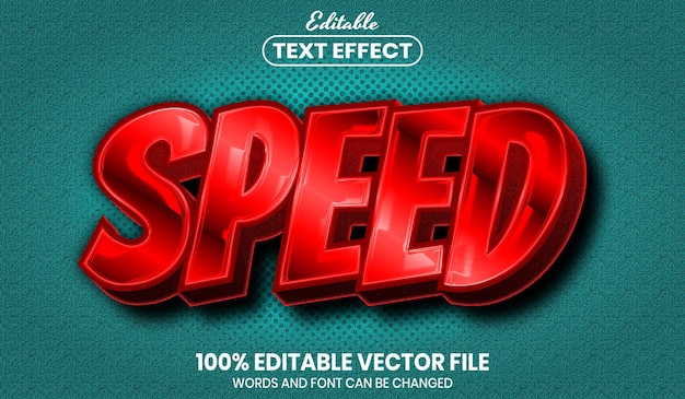 Texto de velocidad, efecto de texto editable de estilo de fuente