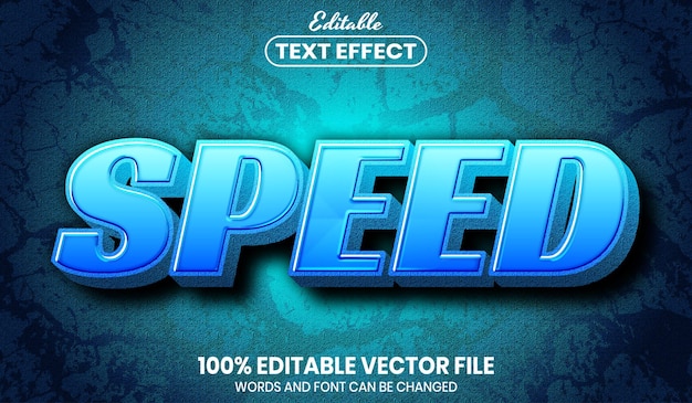 Texto de velocidad, efecto de texto editable de estilo de fuente