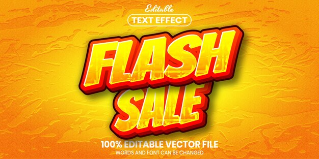 Texto de venta flash, efecto de texto editable de estilo de fuente