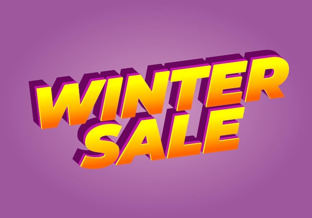 Texto de venta de invierno Efecto de texto para anuncios promocionales en colores llamativos