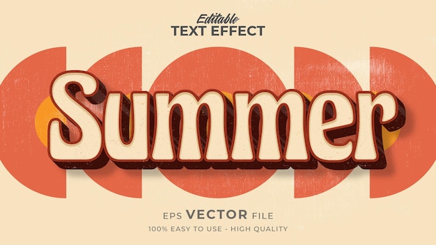 texto de verano retro en tema de estilo grunge