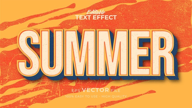 Texto de verano retro en tema de estilo grunge