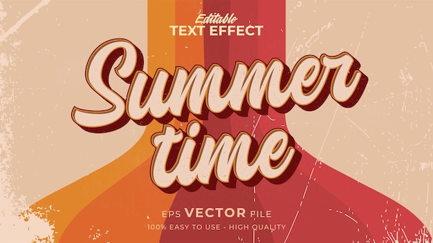 Texto de verano retro en tema de estilo grunge