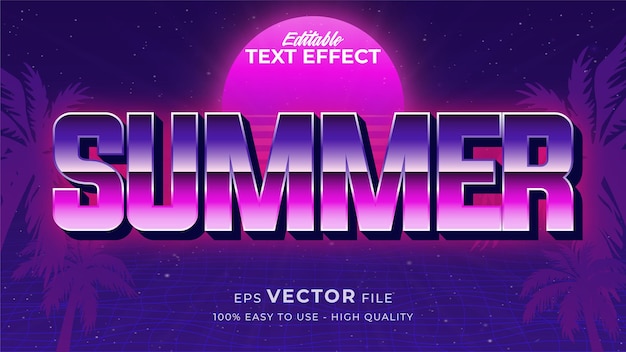 Texto de verano retro en tema de estilo grunge