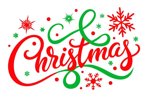un texto verde y rojo que dice Feliz Navidad en él
