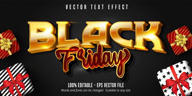 Texto de viernes negro, efecto de texto editable