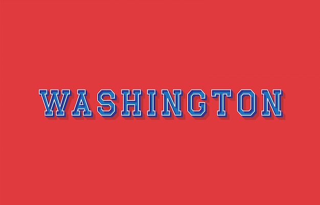 Texto de Washington con efecto isométrico 3d