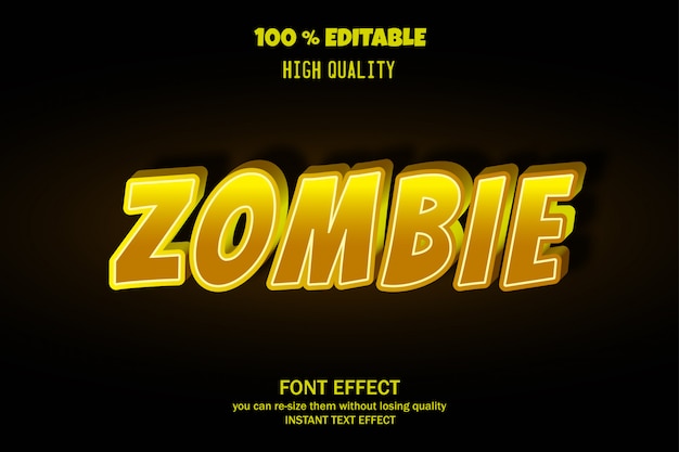 Texto de zombie, efecto de fuente editable