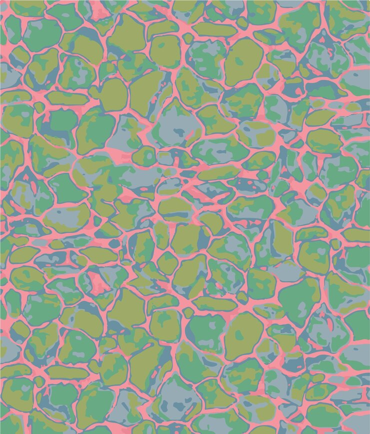 Textura abstracta de pared de piedra con colores rosa, verde y azul