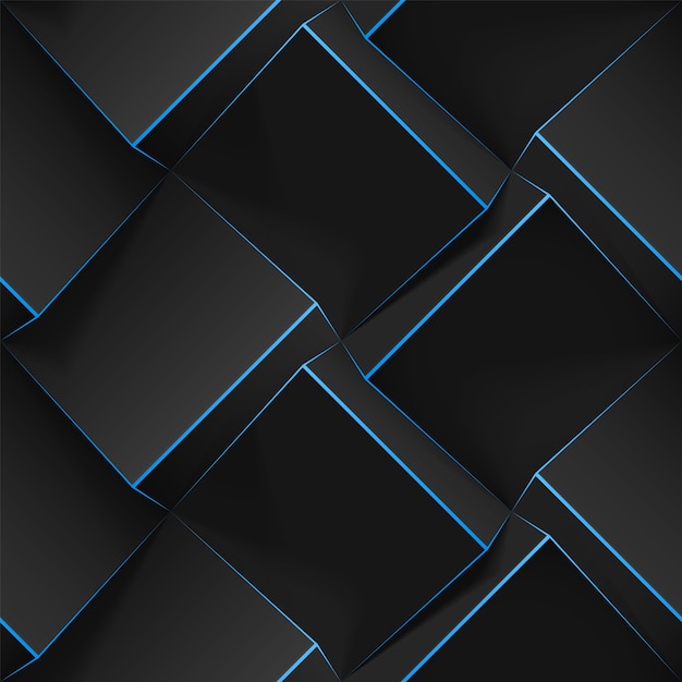 Vector textura abstracta volumétrica con cubos negros con líneas finas. patrón transparente geométrico realista para fondos, papel tapiz, textiles, telas y papel de regalo. ilustración realista.