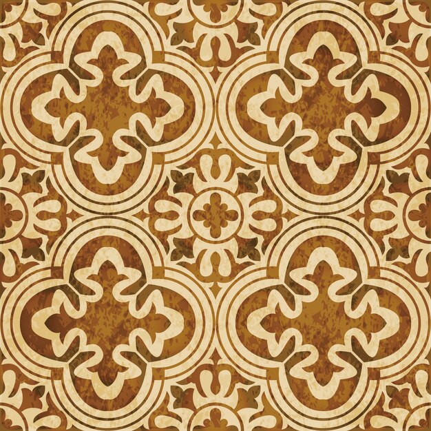 Textura de acuarela marrón, patrón sin costuras, cruz de flor curva redonda