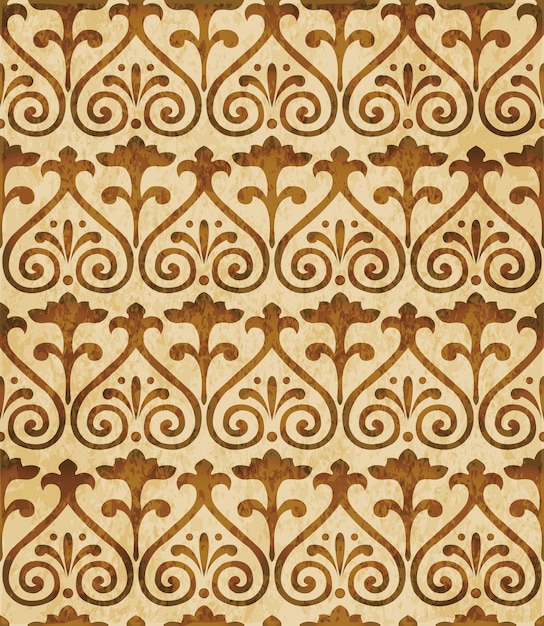 Textura de acuarela marrón, patrón sin costuras, flor de cruz espiral curva